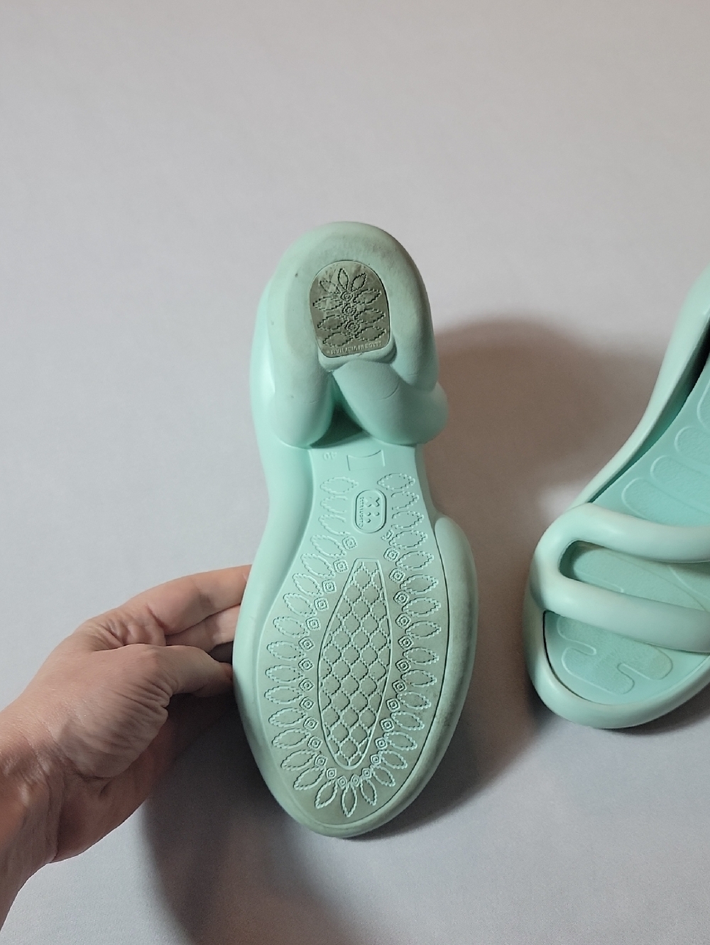 Camper Kobarah Mint Green Slingback Block Heel Sandals - Picture 5 of 9